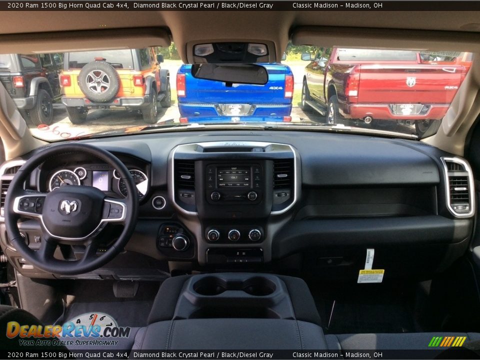 2020 Ram 1500 Big Horn Quad Cab 4x4 Diamond Black Crystal Pearl / Black/Diesel Gray Photo #13