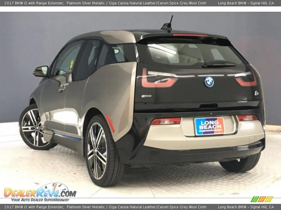 2017 BMW i3 with Range Extender Platinum Silver Metallic / Giga Cassia Natural Leather/Carum Spice Grey Wool Cloth Photo #10