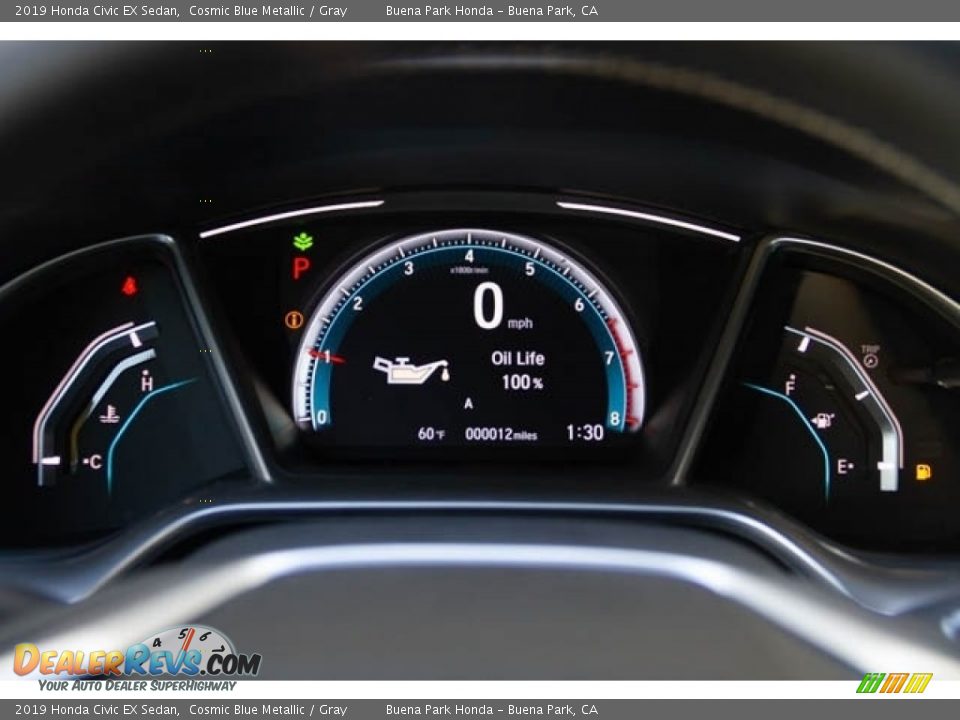 2019 Honda Civic EX Sedan Cosmic Blue Metallic / Gray Photo #19