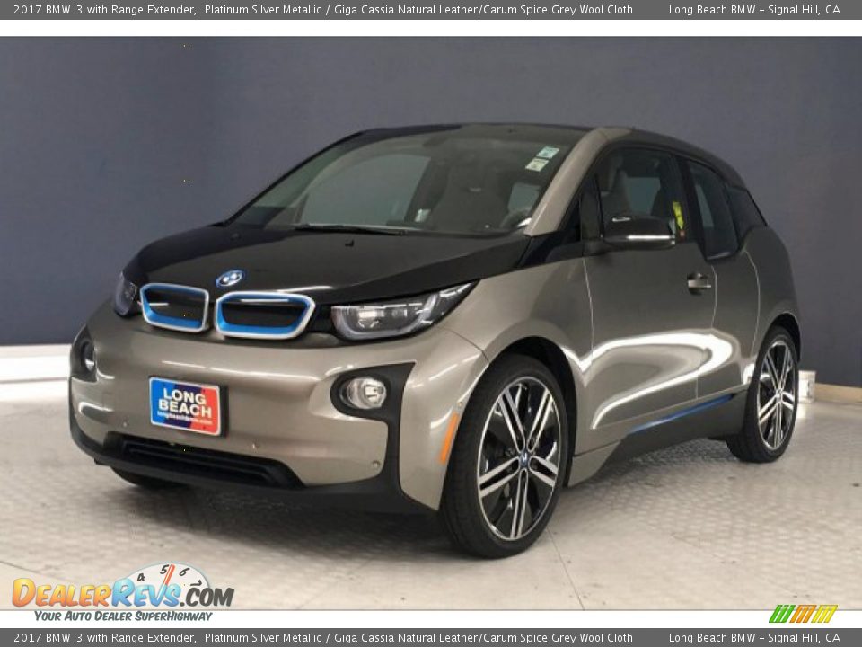 2017 BMW i3 with Range Extender Platinum Silver Metallic / Giga Cassia Natural Leather/Carum Spice Grey Wool Cloth Photo #12