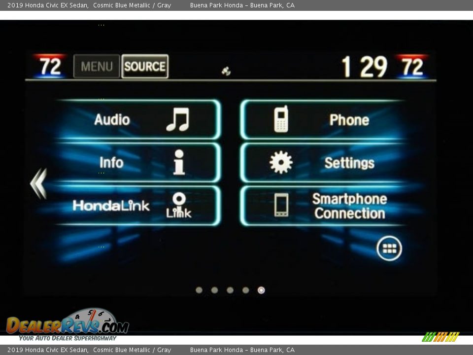 2019 Honda Civic EX Sedan Cosmic Blue Metallic / Gray Photo #33