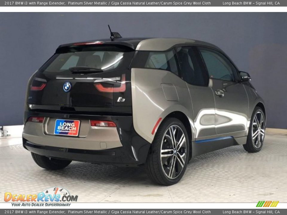 2017 BMW i3 with Range Extender Platinum Silver Metallic / Giga Cassia Natural Leather/Carum Spice Grey Wool Cloth Photo #30