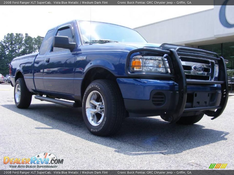 2008 Ford Ranger XLT SuperCab Vista Blue Metallic / Medium Dark Flint Photo #2