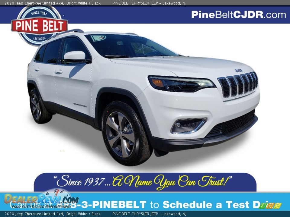 2020 Jeep Cherokee Limited 4x4 Bright White / Black Photo #1