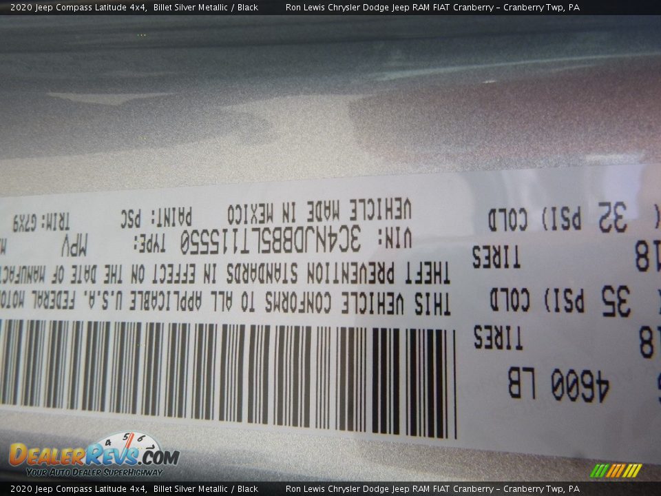 2020 Jeep Compass Latitude 4x4 Billet Silver Metallic / Black Photo #13