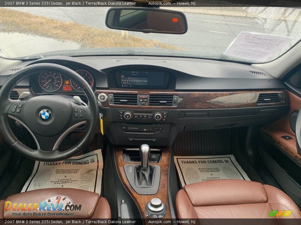 2007 BMW 3 Series 335i Sedan Jet Black / Terra/Black Dakota Leather Photo #14