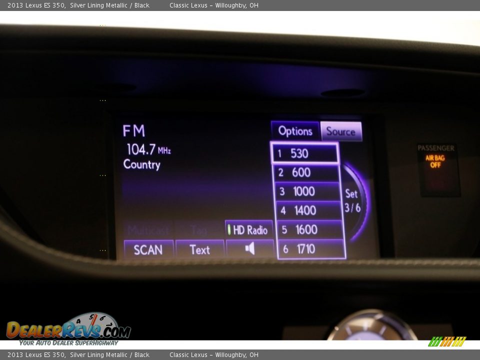 2013 Lexus ES 350 Silver Lining Metallic / Black Photo #12