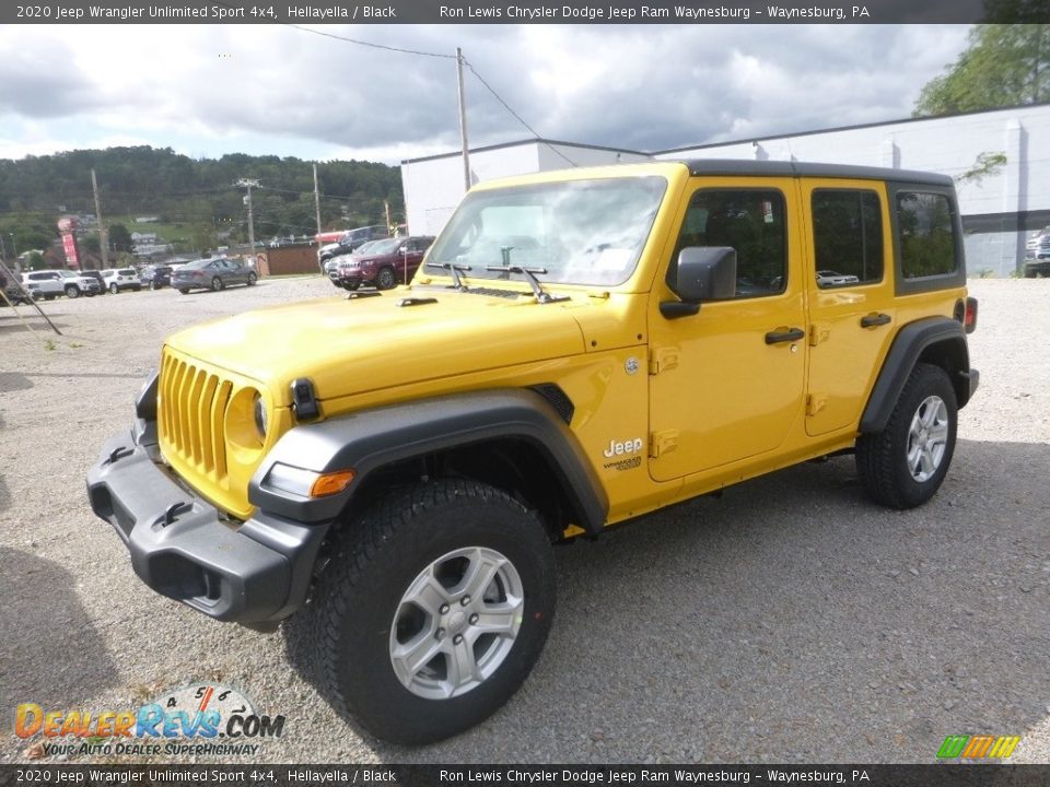 2020 Jeep Wrangler Unlimited Sport 4x4 Hellayella / Black Photo #1