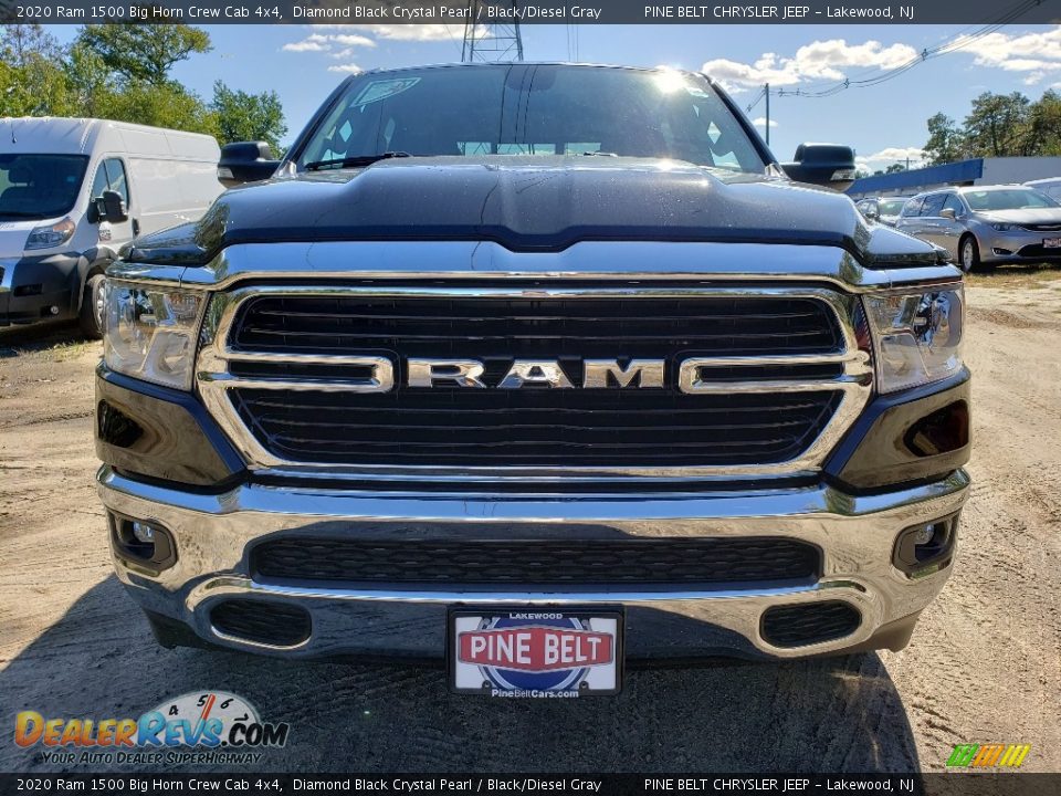 2020 Ram 1500 Big Horn Crew Cab 4x4 Diamond Black Crystal Pearl / Black/Diesel Gray Photo #2