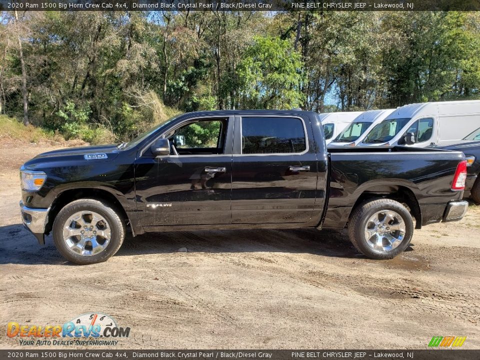 2020 Ram 1500 Big Horn Crew Cab 4x4 Diamond Black Crystal Pearl / Black/Diesel Gray Photo #3