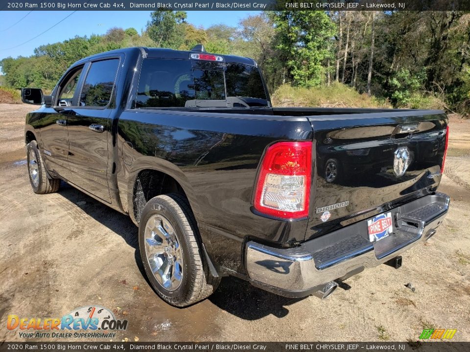 2020 Ram 1500 Big Horn Crew Cab 4x4 Diamond Black Crystal Pearl / Black/Diesel Gray Photo #4