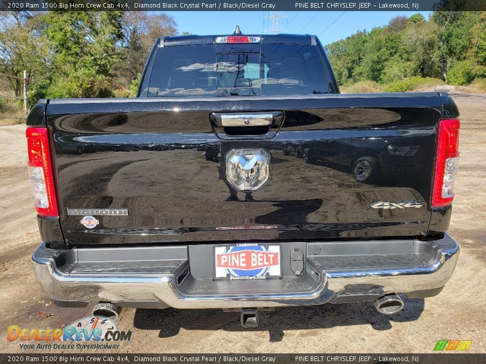 2020 Ram 1500 Big Horn Crew Cab 4x4 Diamond Black Crystal Pearl / Black/Diesel Gray Photo #5