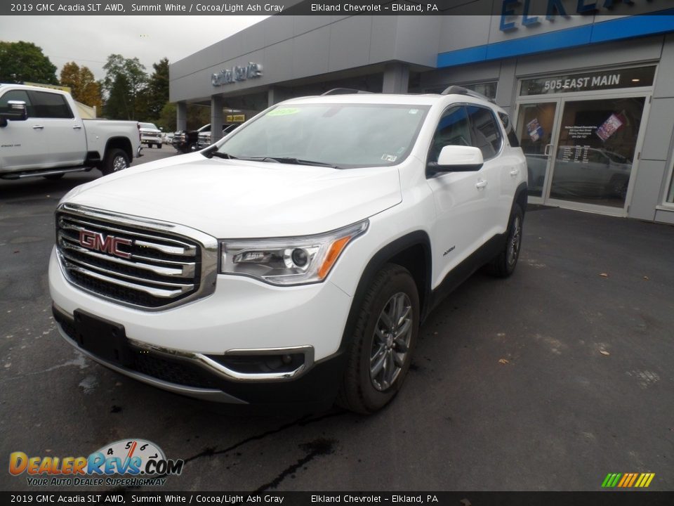 2019 GMC Acadia SLT AWD Summit White / Cocoa/Light Ash Gray Photo #2