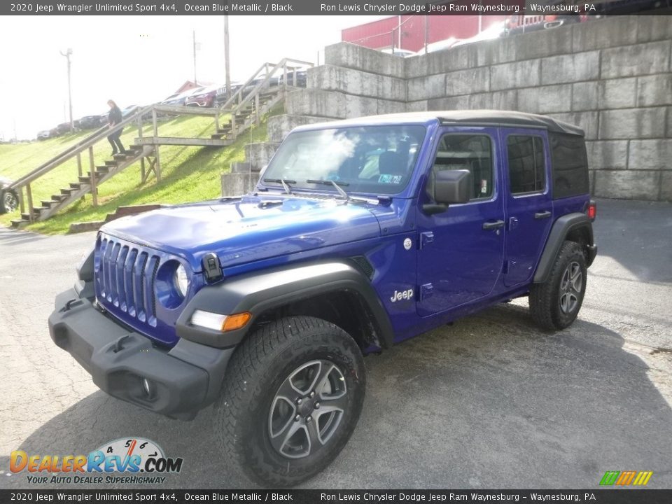 2020 Jeep Wrangler Unlimited Sport 4x4 Ocean Blue Metallic / Black Photo #1