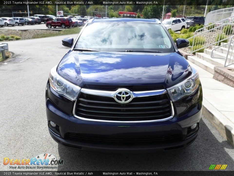 2015 Toyota Highlander XLE AWD Nautical Blue Metallic / Ash Photo #4