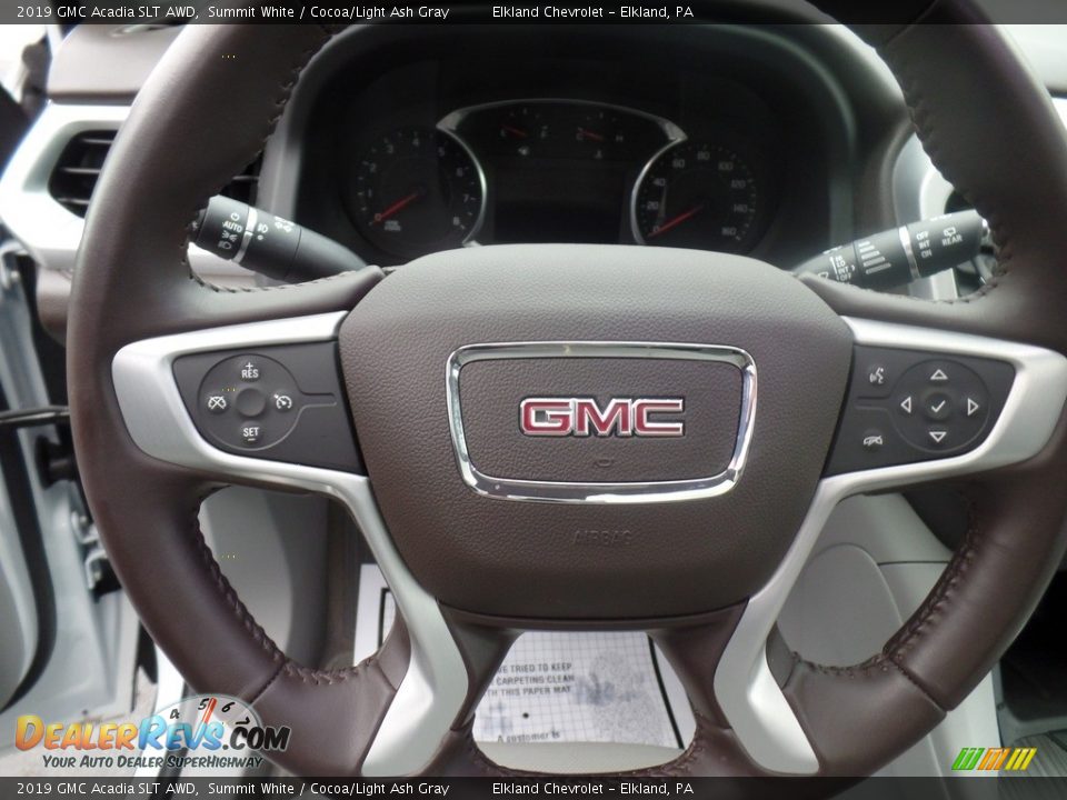 2019 GMC Acadia SLT AWD Summit White / Cocoa/Light Ash Gray Photo #22