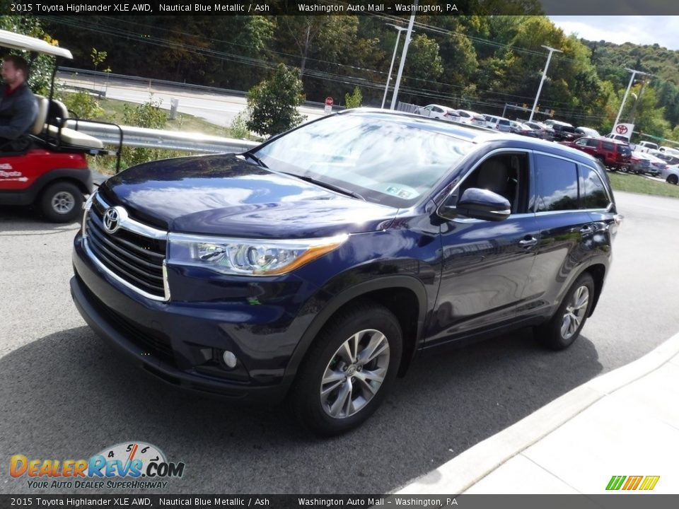 2015 Toyota Highlander XLE AWD Nautical Blue Metallic / Ash Photo #5