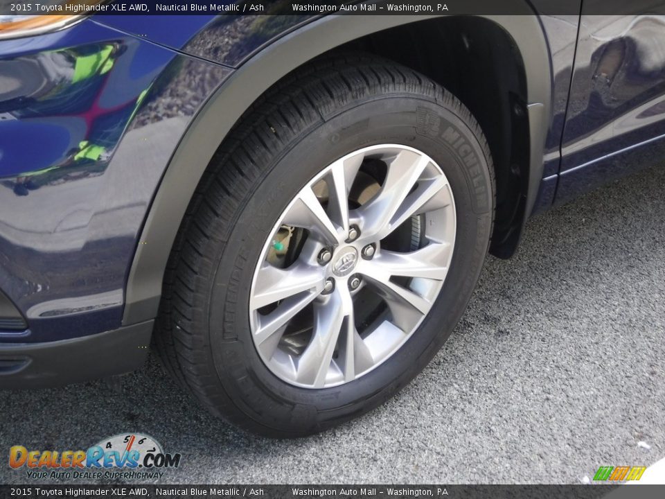 2015 Toyota Highlander XLE AWD Nautical Blue Metallic / Ash Photo #6