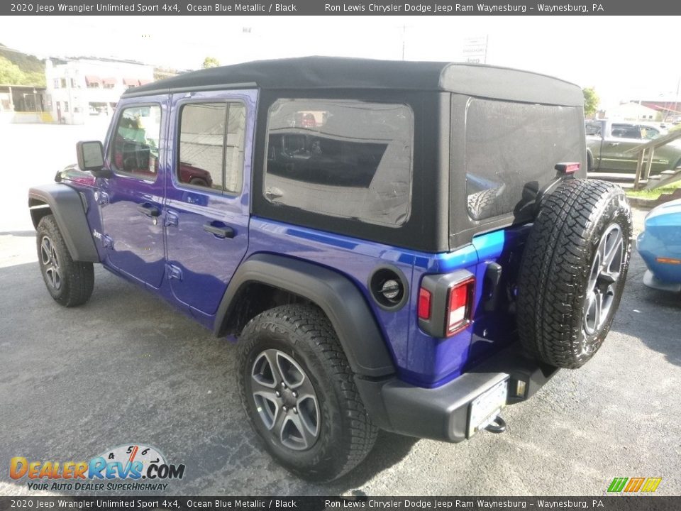 2020 Jeep Wrangler Unlimited Sport 4x4 Ocean Blue Metallic / Black Photo #3