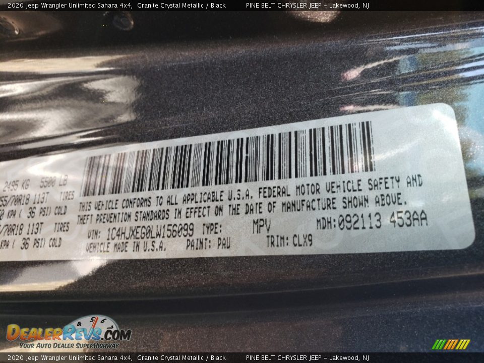 2020 Jeep Wrangler Unlimited Sahara 4x4 Granite Crystal Metallic / Black Photo #10