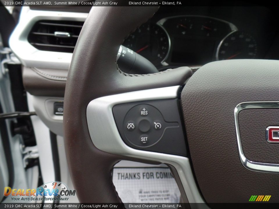 2019 GMC Acadia SLT AWD Summit White / Cocoa/Light Ash Gray Photo #24
