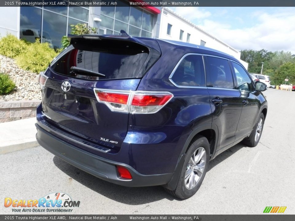 2015 Toyota Highlander XLE AWD Nautical Blue Metallic / Ash Photo #9