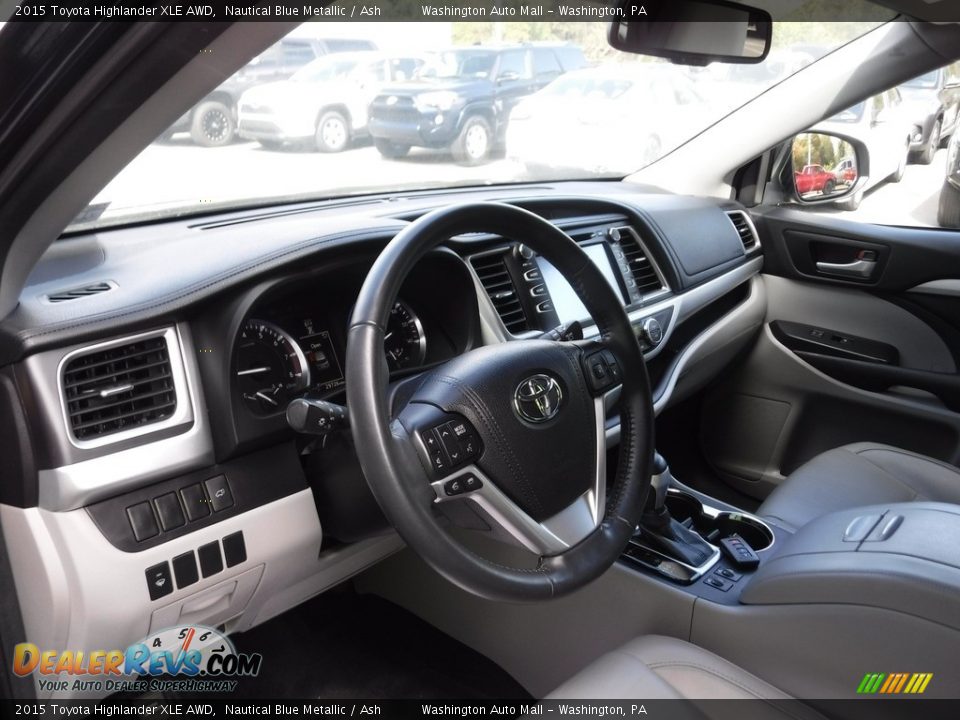 2015 Toyota Highlander XLE AWD Nautical Blue Metallic / Ash Photo #13