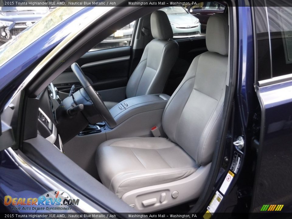 2015 Toyota Highlander XLE AWD Nautical Blue Metallic / Ash Photo #14