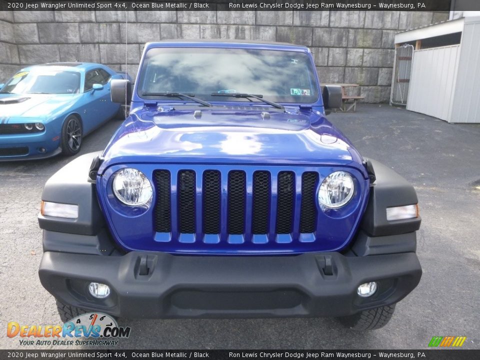 2020 Jeep Wrangler Unlimited Sport 4x4 Ocean Blue Metallic / Black Photo #8