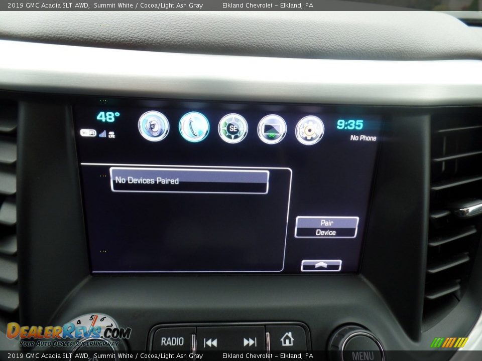 2019 GMC Acadia SLT AWD Summit White / Cocoa/Light Ash Gray Photo #31