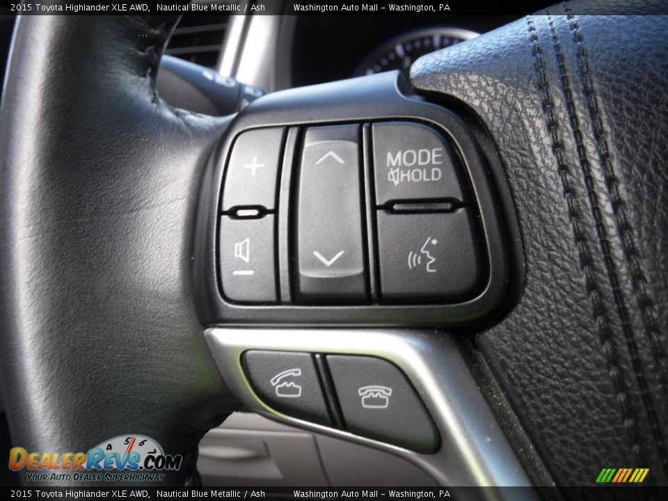 2015 Toyota Highlander XLE AWD Nautical Blue Metallic / Ash Photo #21