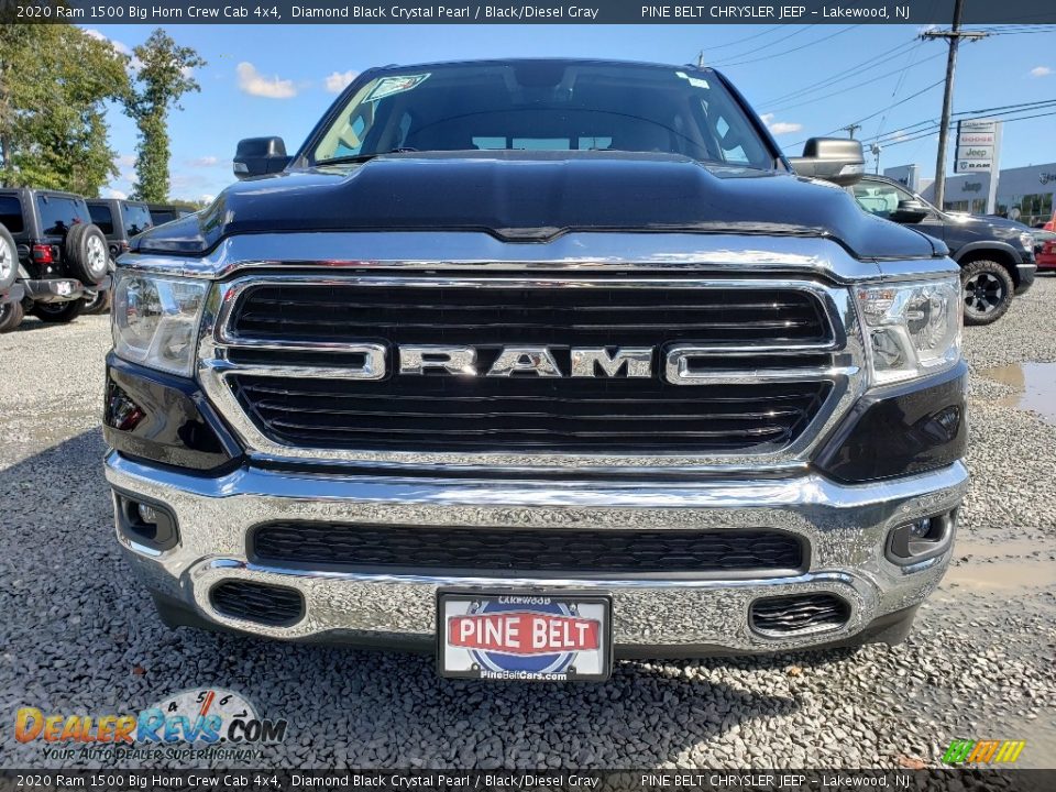 2020 Ram 1500 Big Horn Crew Cab 4x4 Diamond Black Crystal Pearl / Black/Diesel Gray Photo #2