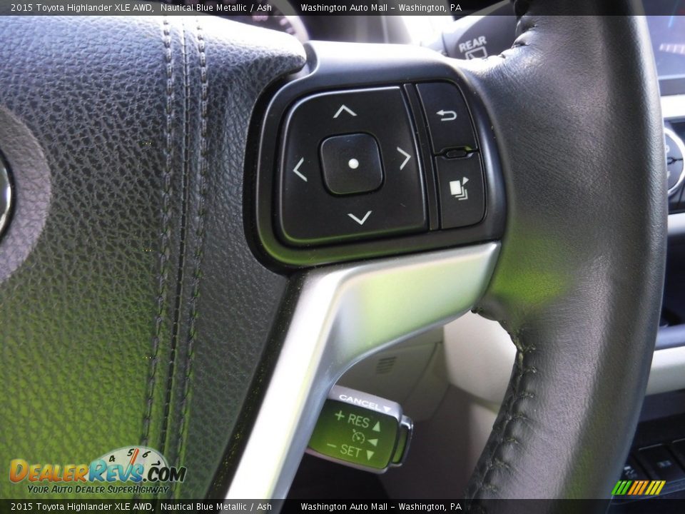 2015 Toyota Highlander XLE AWD Nautical Blue Metallic / Ash Photo #22