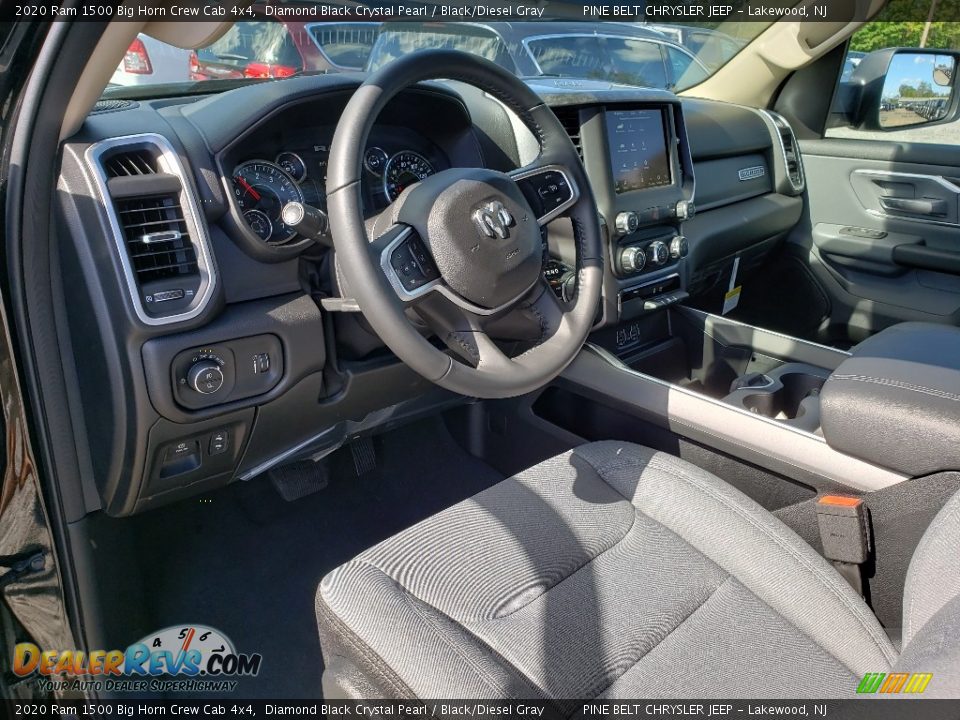 2020 Ram 1500 Big Horn Crew Cab 4x4 Diamond Black Crystal Pearl / Black/Diesel Gray Photo #8