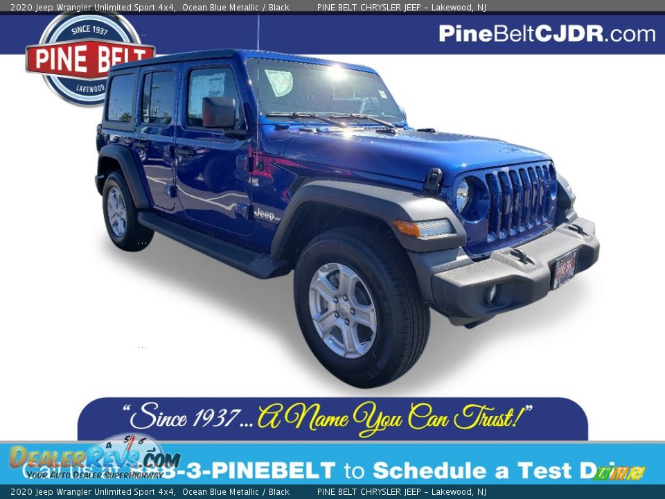 2020 Jeep Wrangler Unlimited Sport 4x4 Ocean Blue Metallic / Black Photo #1