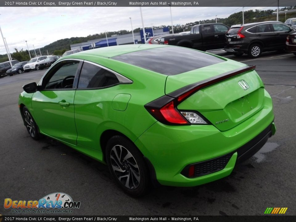 2017 Honda Civic LX Coupe Energy Green Pearl / Black/Gray Photo #7