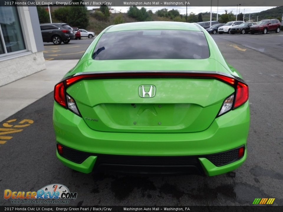 2017 Honda Civic LX Coupe Energy Green Pearl / Black/Gray Photo #8