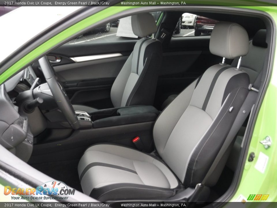 2017 Honda Civic LX Coupe Energy Green Pearl / Black/Gray Photo #13