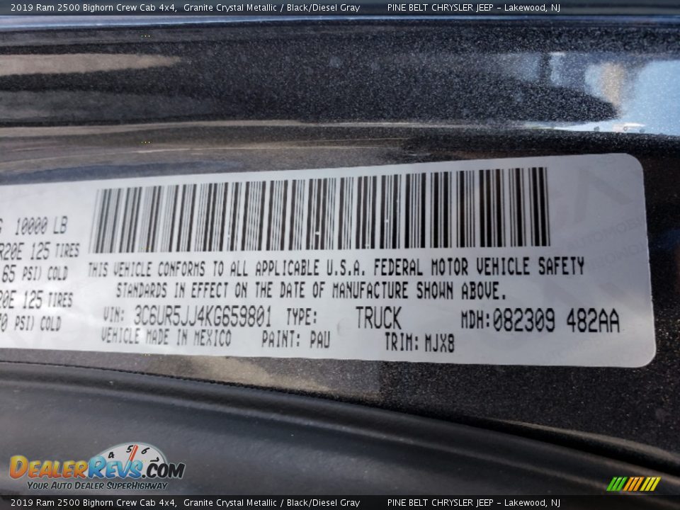 2019 Ram 2500 Bighorn Crew Cab 4x4 Granite Crystal Metallic / Black/Diesel Gray Photo #10