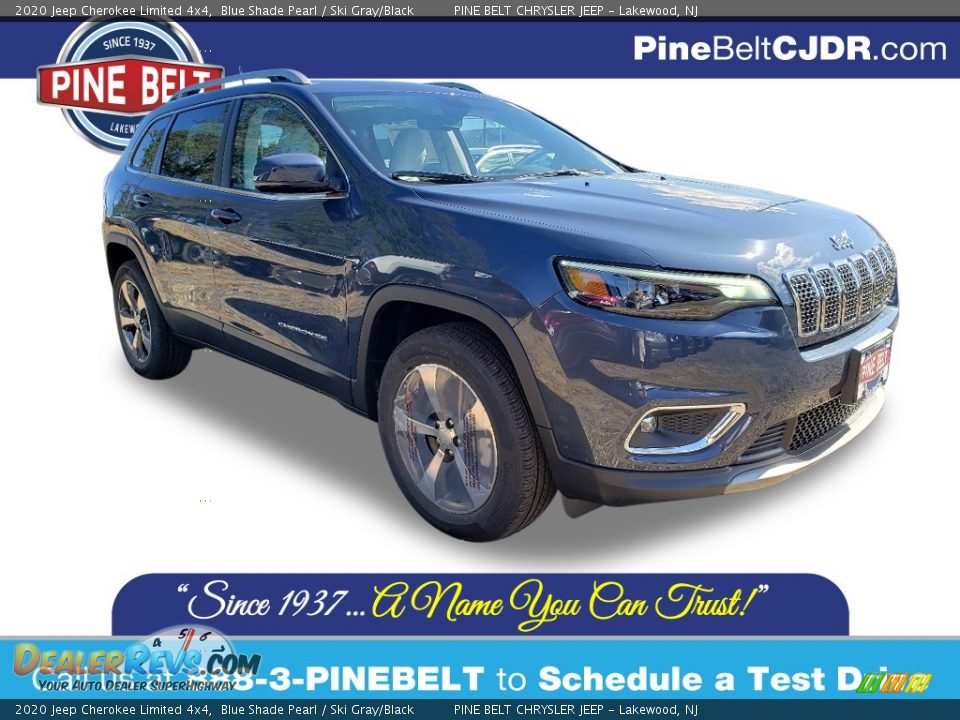 2020 Jeep Cherokee Limited 4x4 Blue Shade Pearl / Ski Gray/Black Photo #1