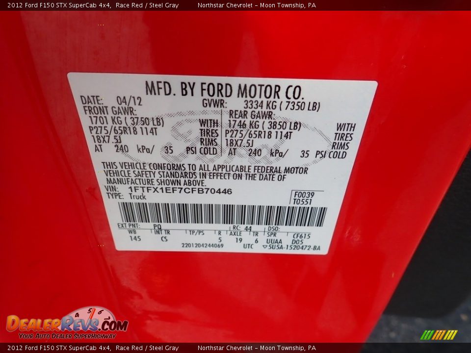 2012 Ford F150 STX SuperCab 4x4 Race Red / Steel Gray Photo #29