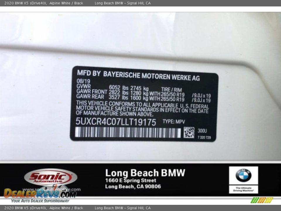 2020 BMW X5 sDrive40i Alpine White / Black Photo #11