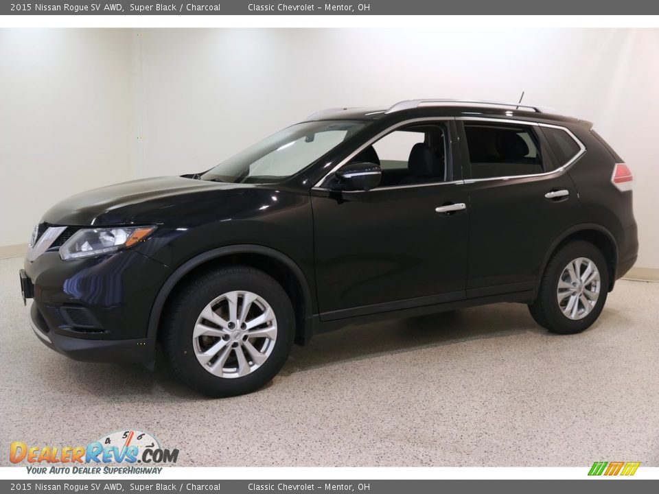 2015 Nissan Rogue SV AWD Super Black / Charcoal Photo #3