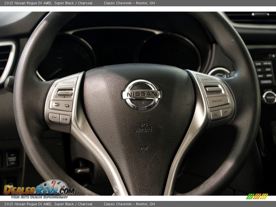 2015 Nissan Rogue SV AWD Super Black / Charcoal Photo #7