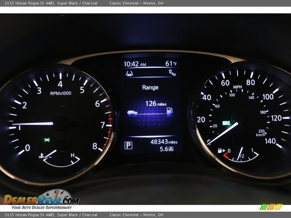 2015 Nissan Rogue SV AWD Super Black / Charcoal Photo #8