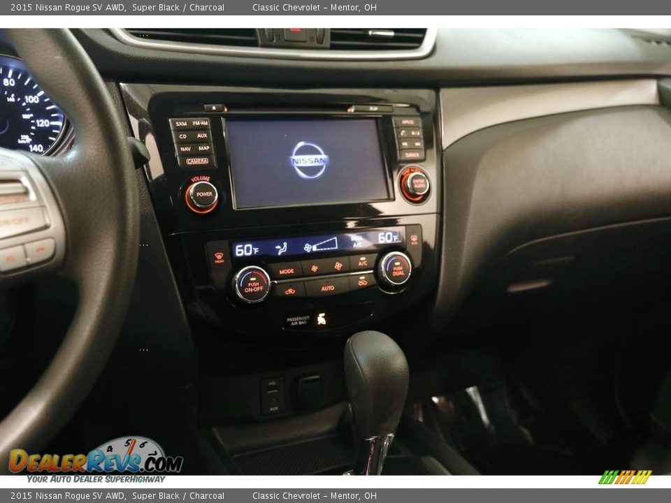 2015 Nissan Rogue SV AWD Super Black / Charcoal Photo #9