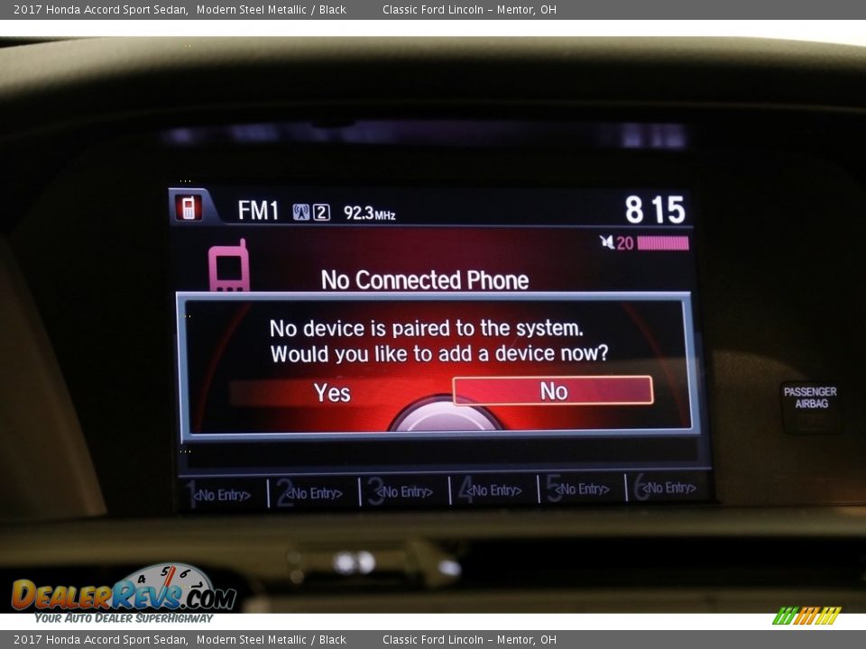 2017 Honda Accord Sport Sedan Modern Steel Metallic / Black Photo #12