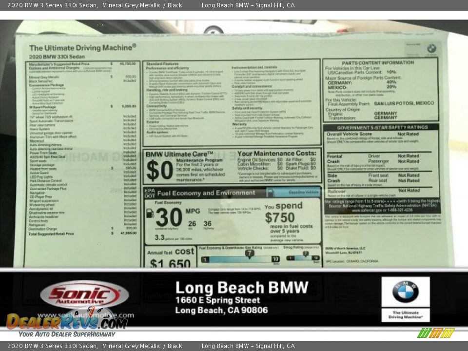 2020 BMW 3 Series 330i Sedan Mineral Grey Metallic / Black Photo #10