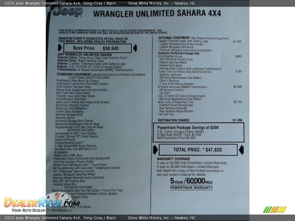 2020 Jeep Wrangler Unlimited Sahara 4x4 Sting-Gray / Black Photo #32