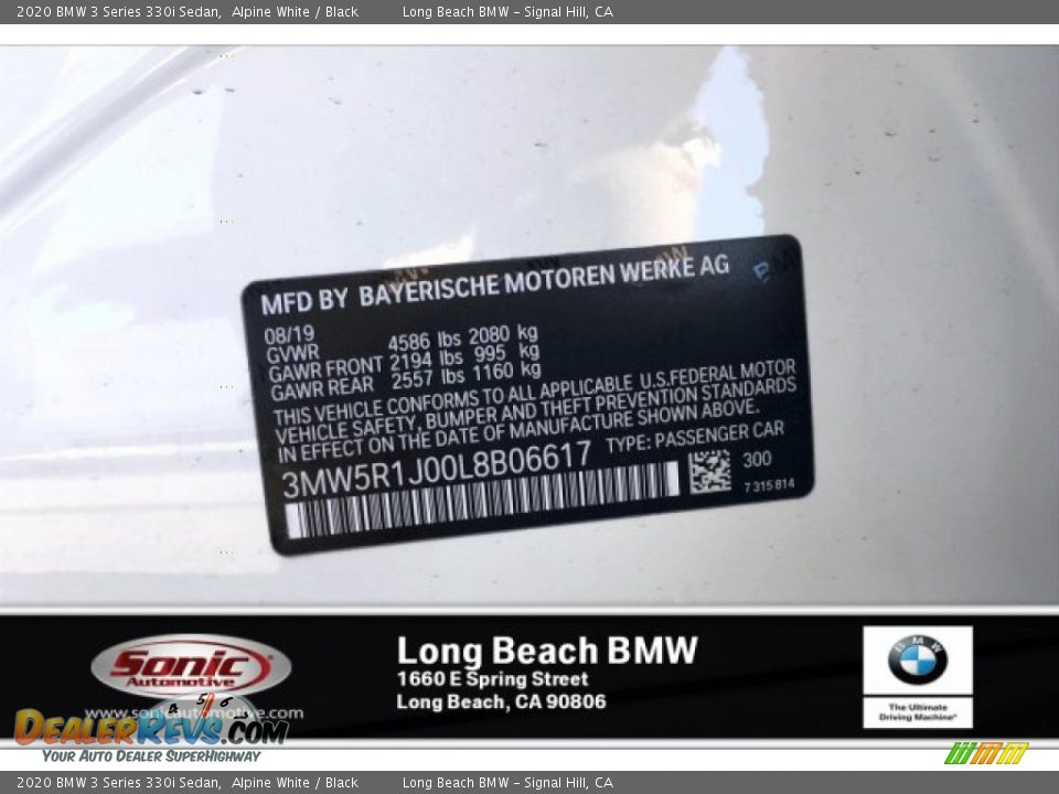 2020 BMW 3 Series 330i Sedan Alpine White / Black Photo #11
